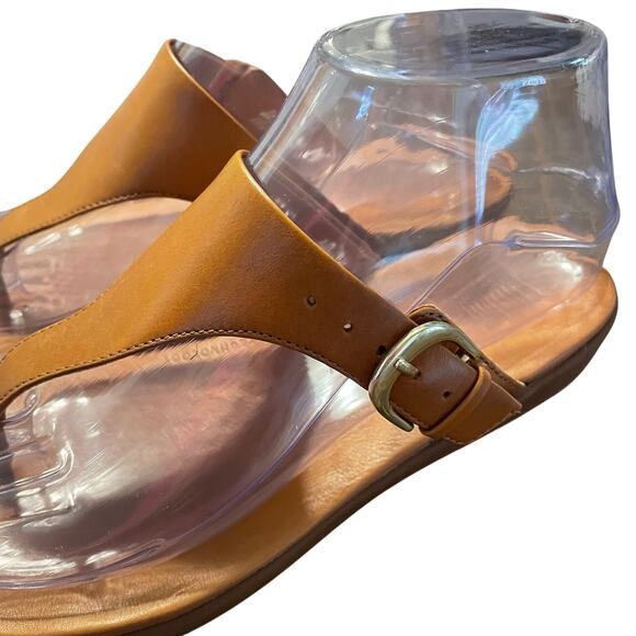 FitFlop Adjustable Leather Toe-Post Sandals Size 6 - Picture 4 of 10